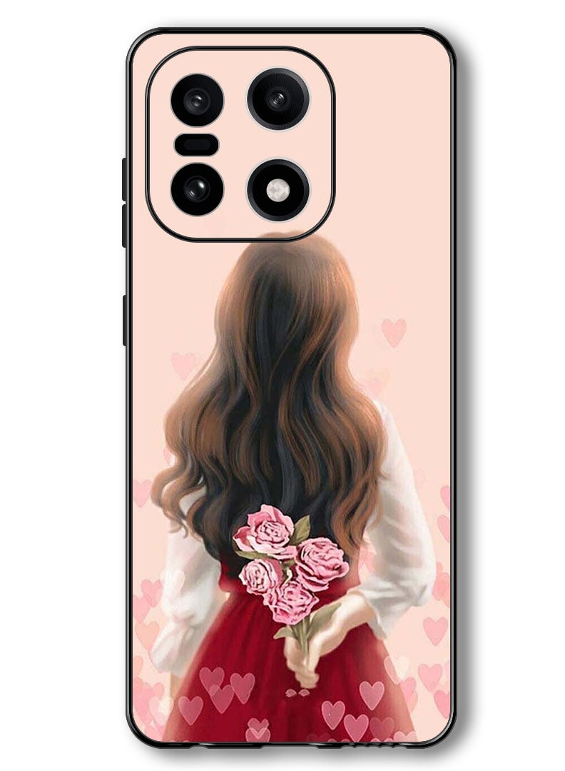 Theodor Case Compatible with OnePlus 15 6.78 Inch Protection Shockproof Bumper Cover Girl Hiding Flowers - Image 1